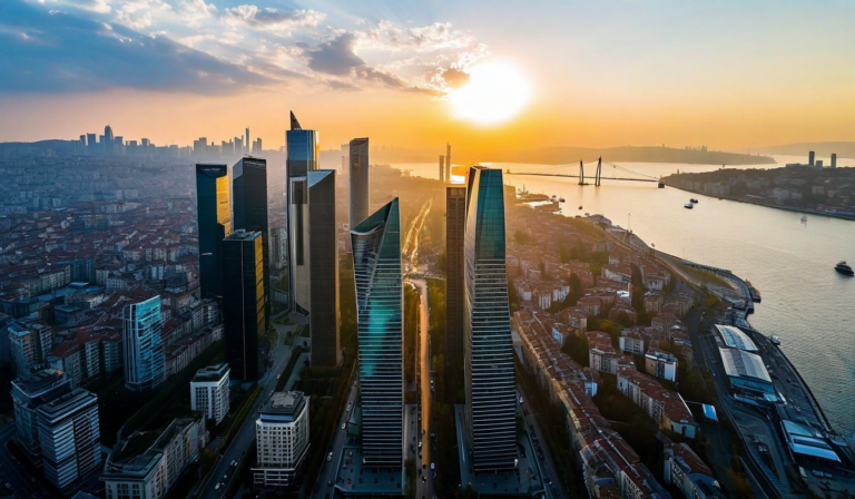 Istanbul Bosphorus and tech district